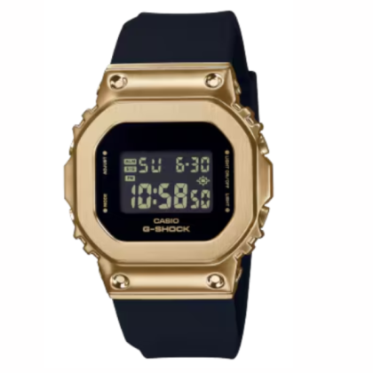 Casio G-Shock Women Black x Gold Series GM-S5600GB-1 Black Resin Band Sports Watch